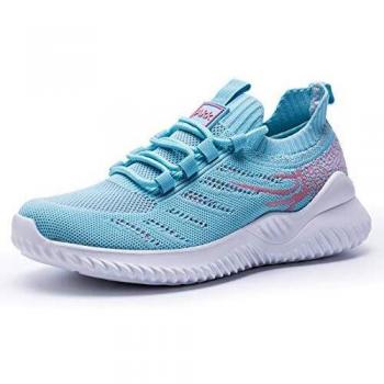 Slip-On Women's Running Sneakers – Blue Mesh, Breathable, 5 UK