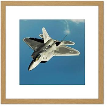 American Fighter Wing: F‑22 Raptor Wall Decor – 8x8 Wooden Mount