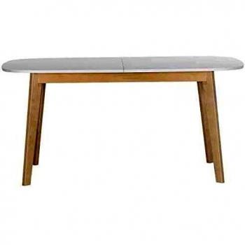 CAMIF Table à allonge effet bois blanc 8 personnes L160 cm