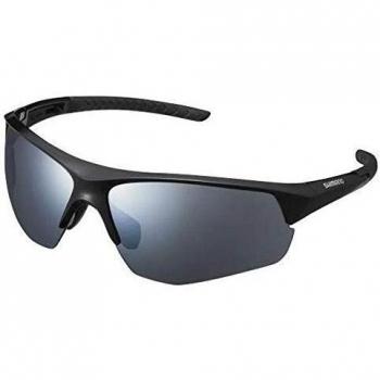 Zwart Smoke Shimano Twin Spark Fietsbril met Zilver Lens