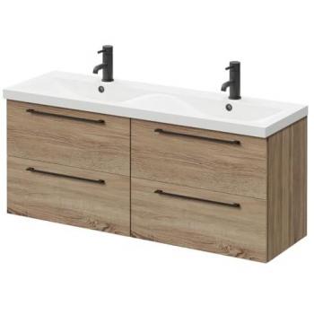 Napoli Wall Mounted Vanity Unit with Double Basin and 4 Drawers