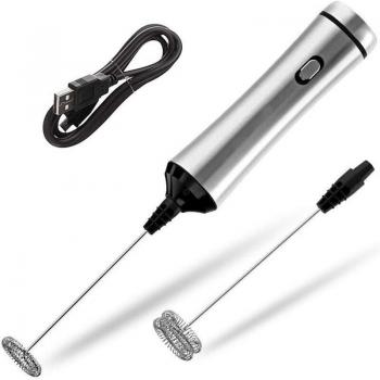 Rechargeable Stainless Steel Milk Frother and Mixer