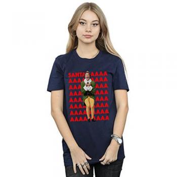 Buddy Santa Scream Crewneck Cotton Boyfriend Top
