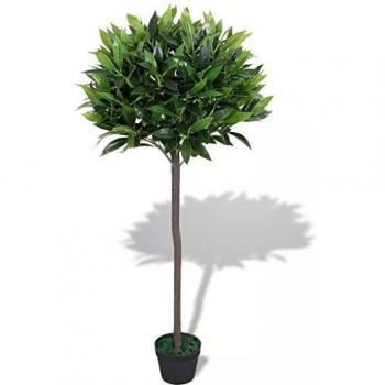 Faux Bay Leaf Plant with Pot by VidaXL, Green, 125 cm
