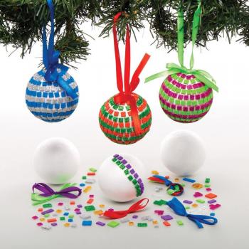 Mosaik-Christbaumkugeln Set für Weihnachten