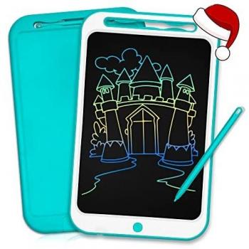 Richgv Tablette d'Écriture LCD Enfant 12 Pouces Ardoise Electronique Écran Coloré Planche à Dessin Stylo sans Papier Tablette Graphique Effaçable avec Bouton de Verrouillage Vert