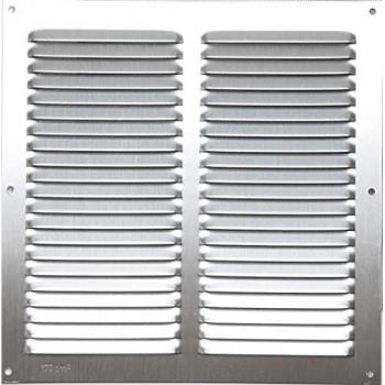 Grille murale ventilante argentée 25 × 25 cm – Usage salle de bain – Interrupteur intégré