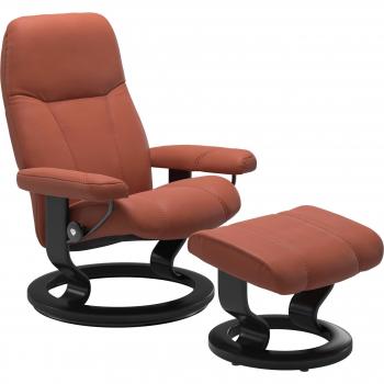 Stressless® Relaxsessel »Consul« Set, Relaxsessel mit Hocker, Classic Base, Schwarz
