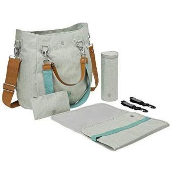 Baby‑Taschen Set: Lässige Wickeltasche + Zubehör, Green Label, Hellgrau