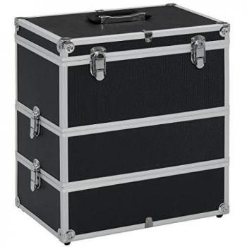 Mallette de maquillage en aluminium 37x24x40 cm Noir