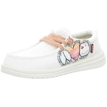 Emma Grafiti Peace Love Sportliche Slipper Weiß 39