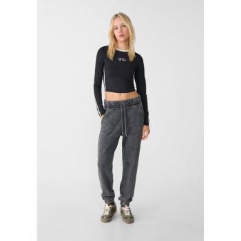 Stradivarius Tuta Grigio Scuro L – Pantaloni Felpati
