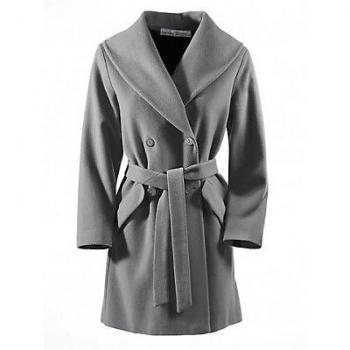 Silbergraue Wolljacke für Damen