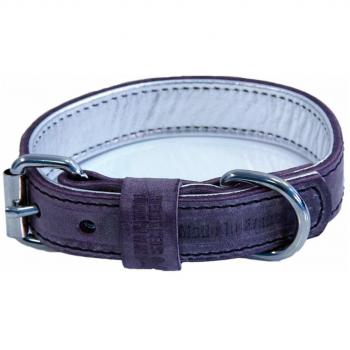 Collier pour chien Martin-Sellier en cuir pleine fleur Dakota parme (45cm x 25mm)