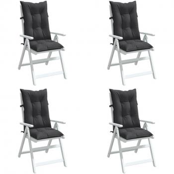 VidaXL Melange Anthracite Highback Chair Cushions 4 pcs 120x50x7 cm