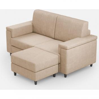 Marrak Twin Seat con Puf Beige (148×155 cm)