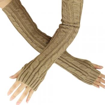 Guantes Elegantes de Punto y Flores de Cáñamo