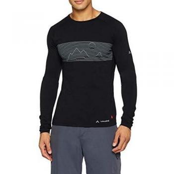 VAUDE T-shirt de Base Longs Manches pour Homme en Laine Mérinos, Noir, FR : 2XL
