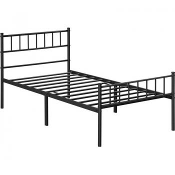 Cama Individual de Metal Yaheetech 90x190 cm Espacio Amplio
