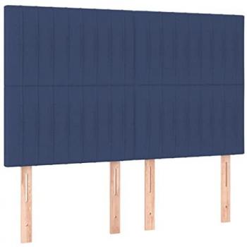Testiera a LED Blu in Tessuto 144x5x118/128 cm