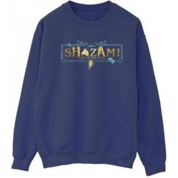DC Comics Ladies Shazam Fury of the Gods Sweatshirt Golden Logo Size S Black