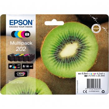 Epson Cartouches Expression Premium XP-6000/XP-6005/XP-6100/XP-6105 – Multipack 202 Noir Jaune Cyan Magenta Photo