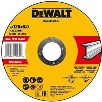 DeWalt Metall-Schruppscheibe 125 × 6 × 22,23 mm (gekröpft) – DW4543AIA‑AE