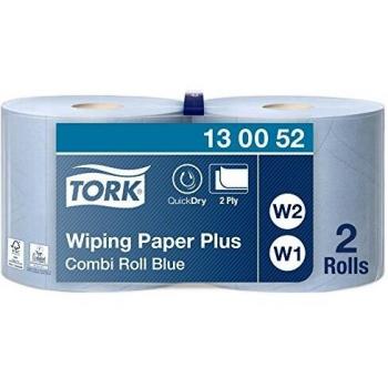 Tork Wiping Paper Plus Blue W1/2, Absorbent, 2 x 750 Sheets, 130052