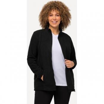 Giacca di pile con zip, Donna, Nero, Taglia: 56/58, Poliestere