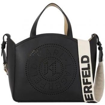 Bolso Tote Karl Lagerfeld Pequeño Color Negro con Logo Perforado
