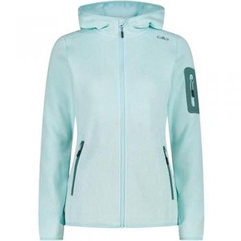 CMP Damenjacke Jacquard Strick mit Kapuze 3H19826 Größe 42 Türkis