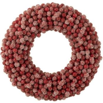 Couronne en résine avec baies rouges 35 cm