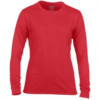 Gildan Women’s Red Performance Long Sleeve Shirt (S)