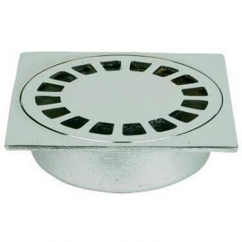 Siphon de sol laiton Solusec 100x100 mm sortie verticale Ø32