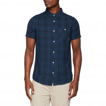 Billabong Camisa a cuadros de manga corta para Hombre, Azul (Deep Blue)