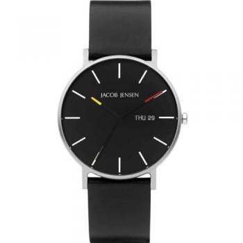 Jacob Jensen Titan Quarz Herrenuhr Schwarz ⌀40mm