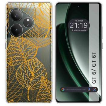 Funda de Silicona Transparente Diseño Hojas Realme GT 6 / GT 6T 5G