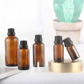 3pcs Amber Glass Reagents Bottles with Caps (5/10/15/20/30/50/100ml)