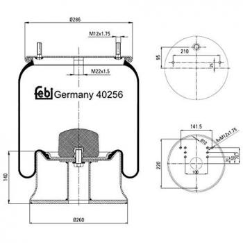 FEBI BILSTEIN 40256 Luftfederbalg mit Stahlkolben