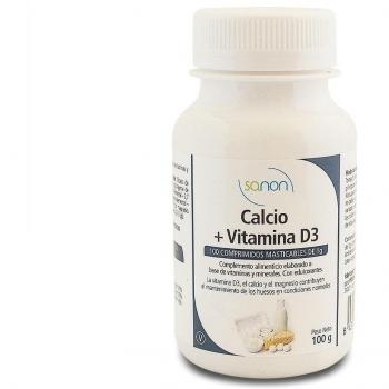SANON Calcio, Magnesio y Vitamina D 100 comprimidos de 1 g