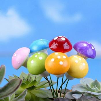 8-Piece Colorful Mushroom Terrarium Accessories