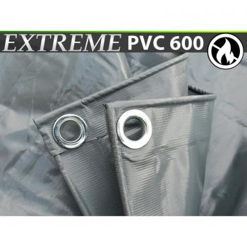 Bâche de Couverture Dancover 6x10m, PVC 600g/m², Gris Ignifugé