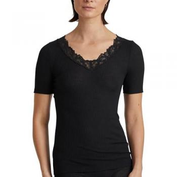 CALIDA Tanktop »Silky Wool Joy«, mit Spitzendetails am V-Ausschnitt
