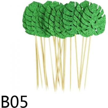 Sommerfrisch Cupcake‑Dekorationssticks – Flamingo, Palme und Ananas – 10 Stück