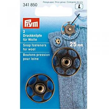 Prym Antique Brass Metal Sew‑On Snap Fasteners – 10pcs