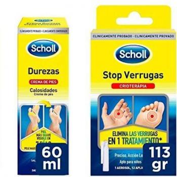 Scholl Tratamiento Stop Verrugas + Plantares + Crema de Pies para Dure