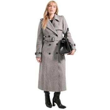 Debenhams Wallis Principles Check Trench – Grey, Size 12