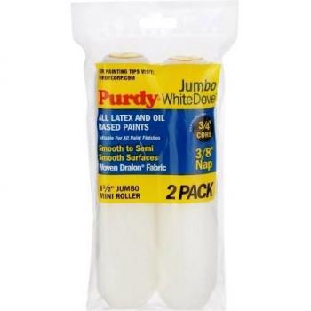 Purdy Jumbo Mini White Dove Roller Replacement, 2-Pack, 6-1/2 inch x 3/8 inch nap