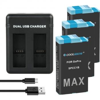 Batería de litio para GoPro Max, 1600mAh, accesorios de cámara