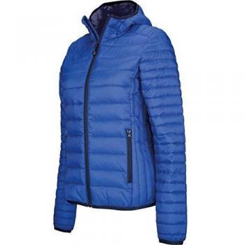Damen Daunenjacke Kariban Légère Kapuze Blau 2XL
